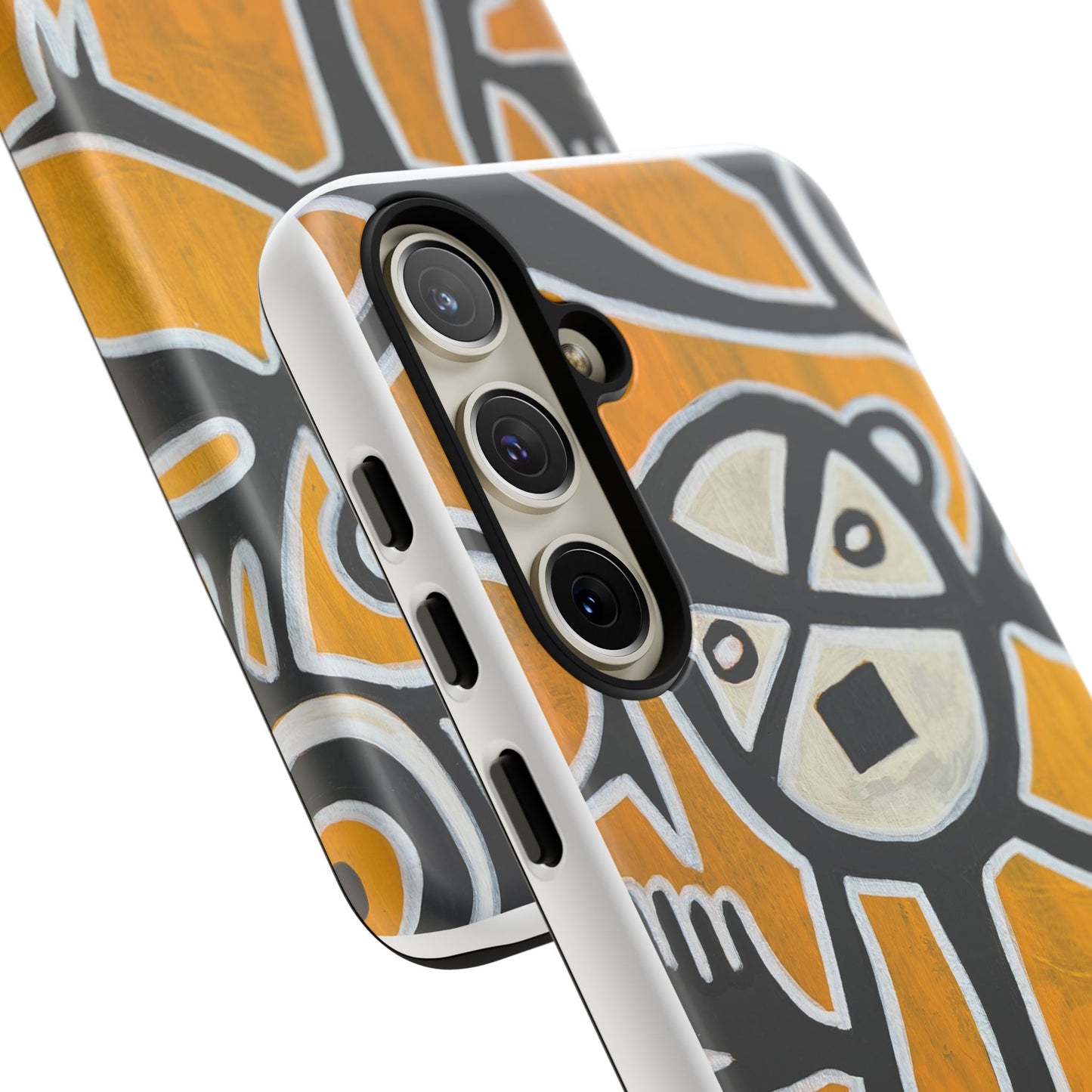 Abstract TAINO  Tribal Art Phone Case – Bold Orange Graphic Protective Cover