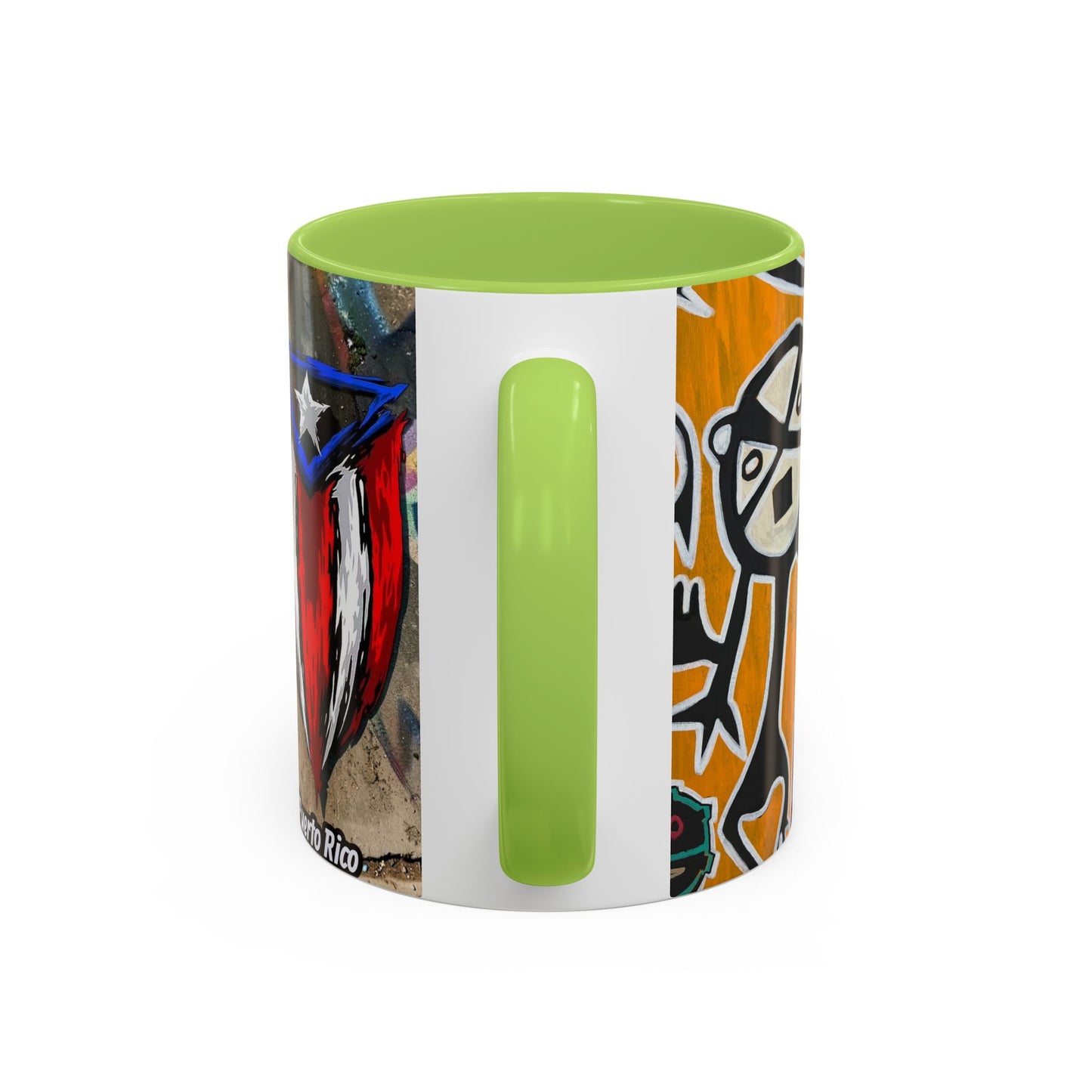 Puerto Rico Flag Coffee Mug — Rustic Street Art Accent Mug (11/15 oz)