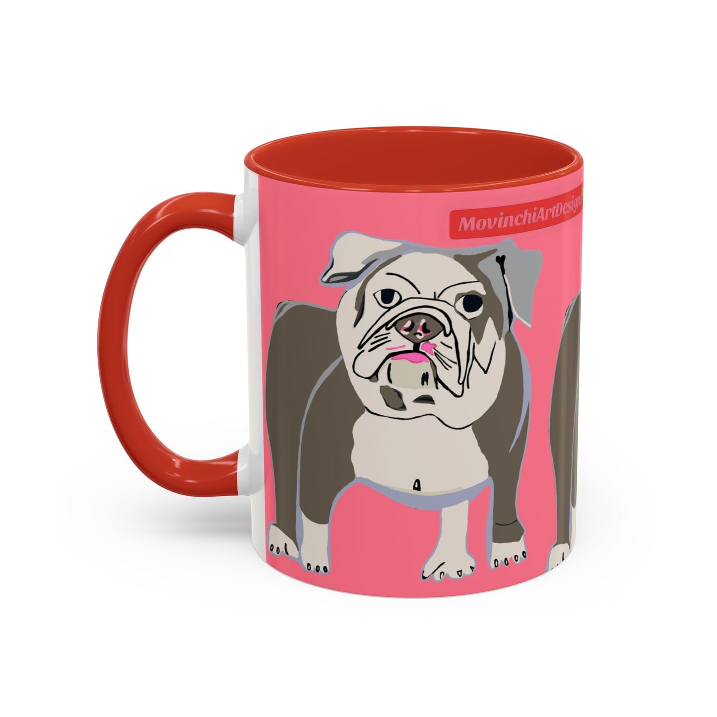 Bulldog Accent Coffee Mug — Cute Pink Dog Lover Mug (11/15oz)