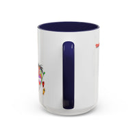 Skullface Accent Coffee Mug — Colorful Day of the Dead Pop Art (11/15oz)
