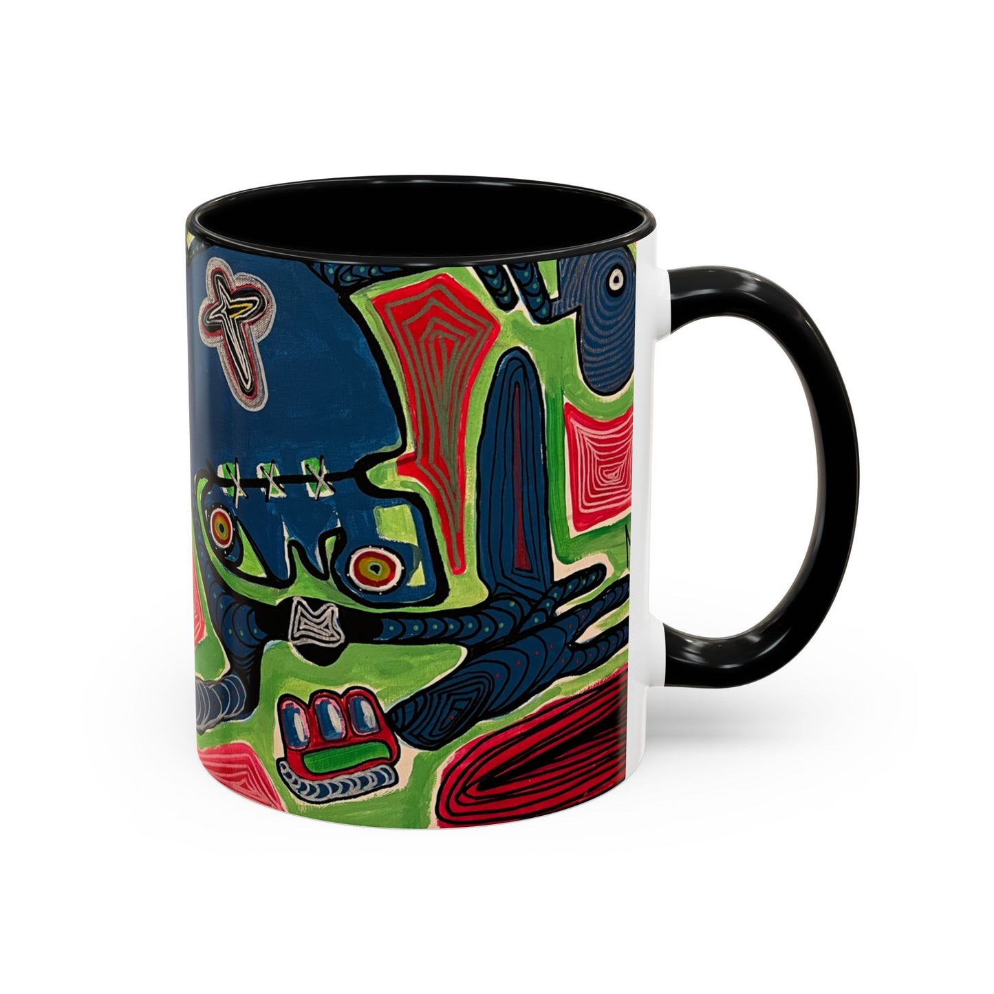 AFTER LIFE2.0  Abstract Neon Doodle Coffee Mug — Colorful Surreal Art Accent Mug (11/15oz)
