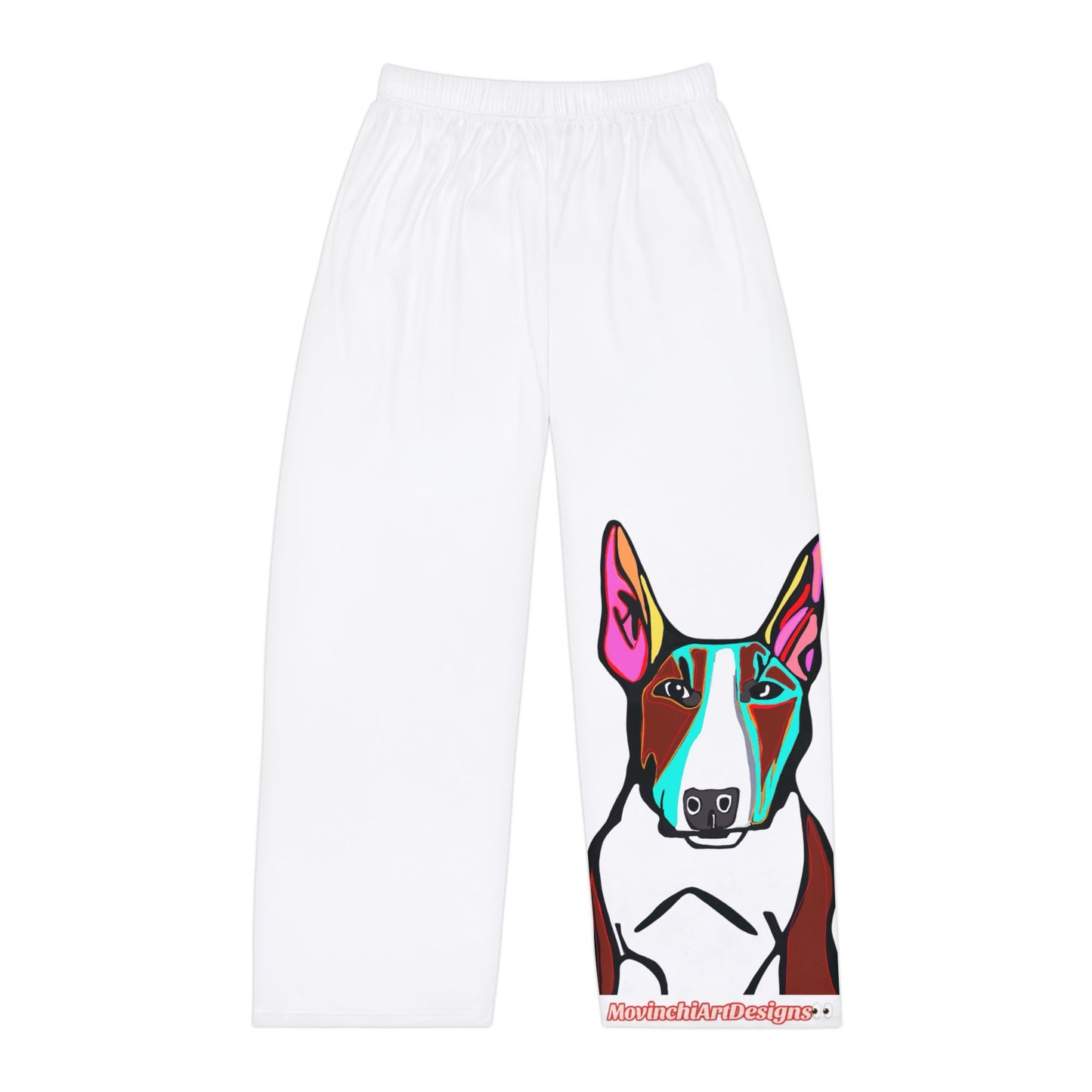 Bull Terrier Lounge Pants — Colorful Pop Art Dog Pajama Bottoms