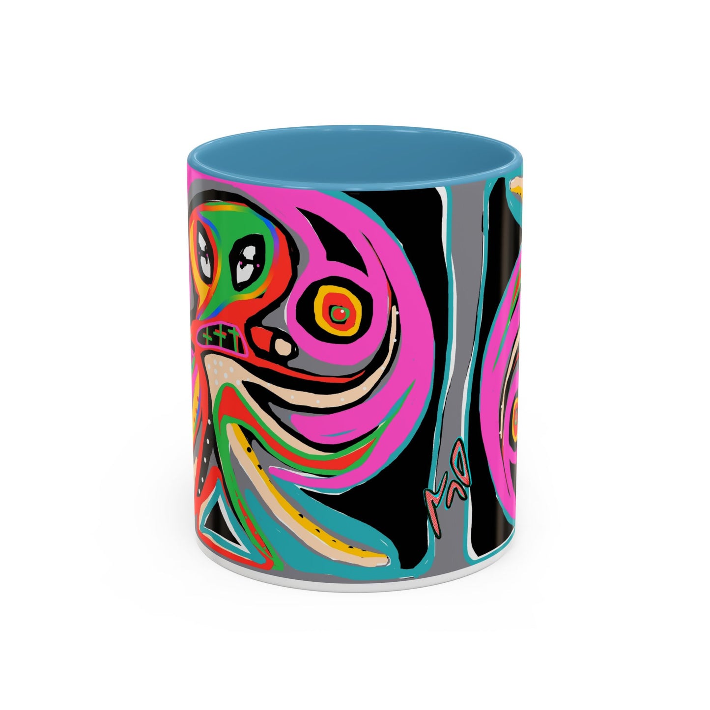 Abstract Neon octopussy Coffee Mug — Colorful Pop Art Accent Mug (11/15oz)