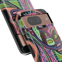 HEART ATTACK Abstract Neon Face Tough Phone Case – Vibrant Art Phone Cover
