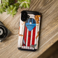 Puerto Rican Flag Phone Case - Rustic Coquí Door Design Tough Case