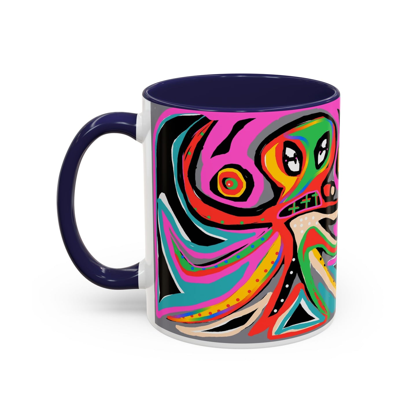 Abstract Neon octopussy Coffee Mug — Colorful Pop Art Accent Mug (11/15oz)