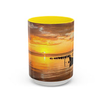 Sunset Harbor Coffee Mug — Golden Beach Sunrise Accent Mug (11/15oz)