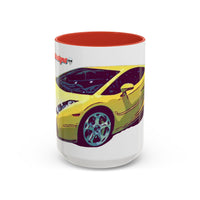 GALLARDO.  Sports Car Coffee Mug — Yellow Supercar Accent Mug (11/15oz)