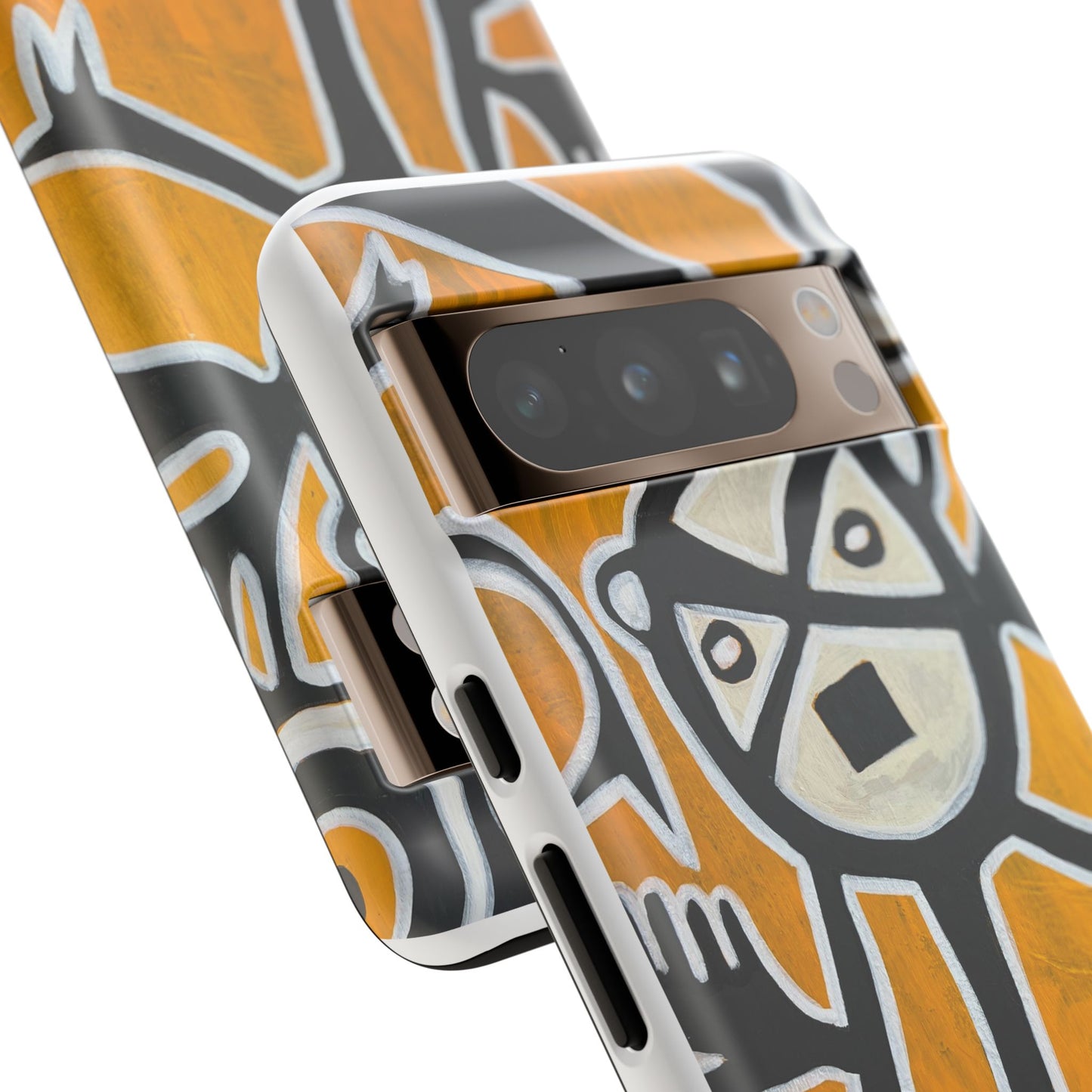 Abstract TAINO  Tribal Art Phone Case – Bold Orange Graphic Protective Cover