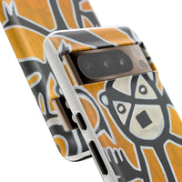 Abstract TAINO  Tribal Art Phone Case – Bold Orange Graphic Protective Cover