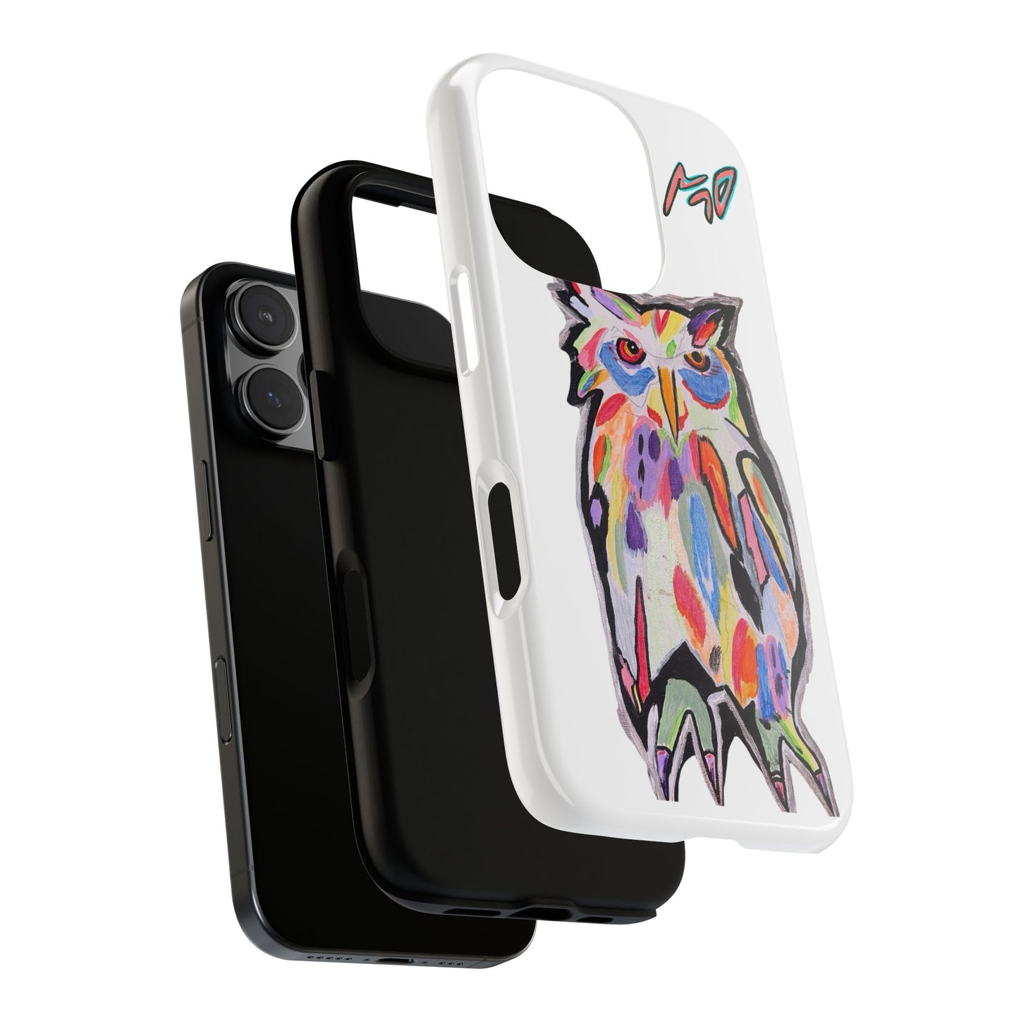 Colorful Owl Phone Case — Artistic Owl Illustration Tough Case