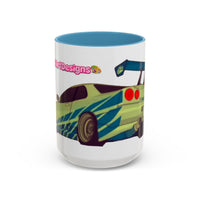 R34  Racing Skyline Accent Coffee Mug — Fast Car Drift Design (11/15oz)