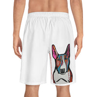MR. Bull Terrier Swim Shorts — Colorful Pop Art Dog Board Shorts