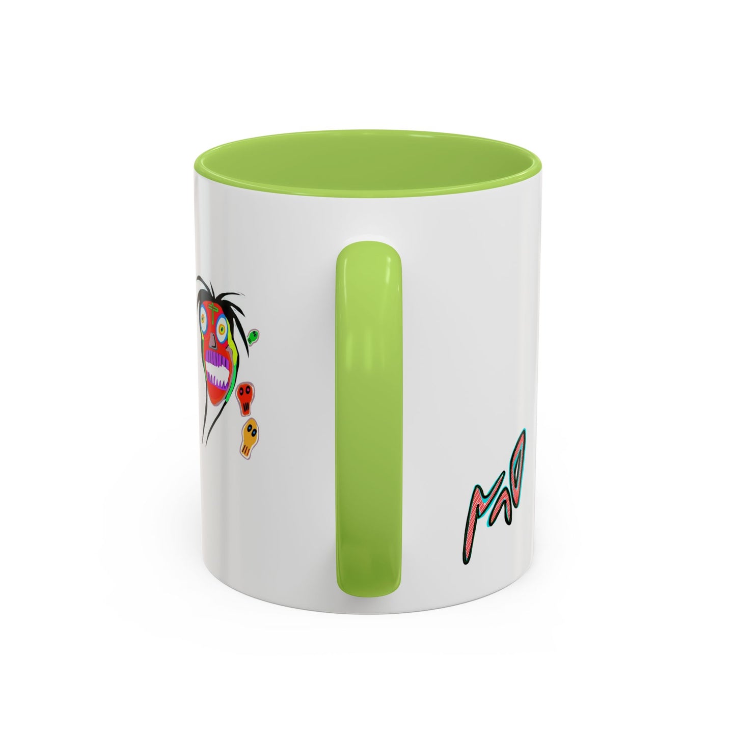 Colorful Tribal Mask Coffee Mug — Vibrant Skull Art Accent Mug (11/15oz)