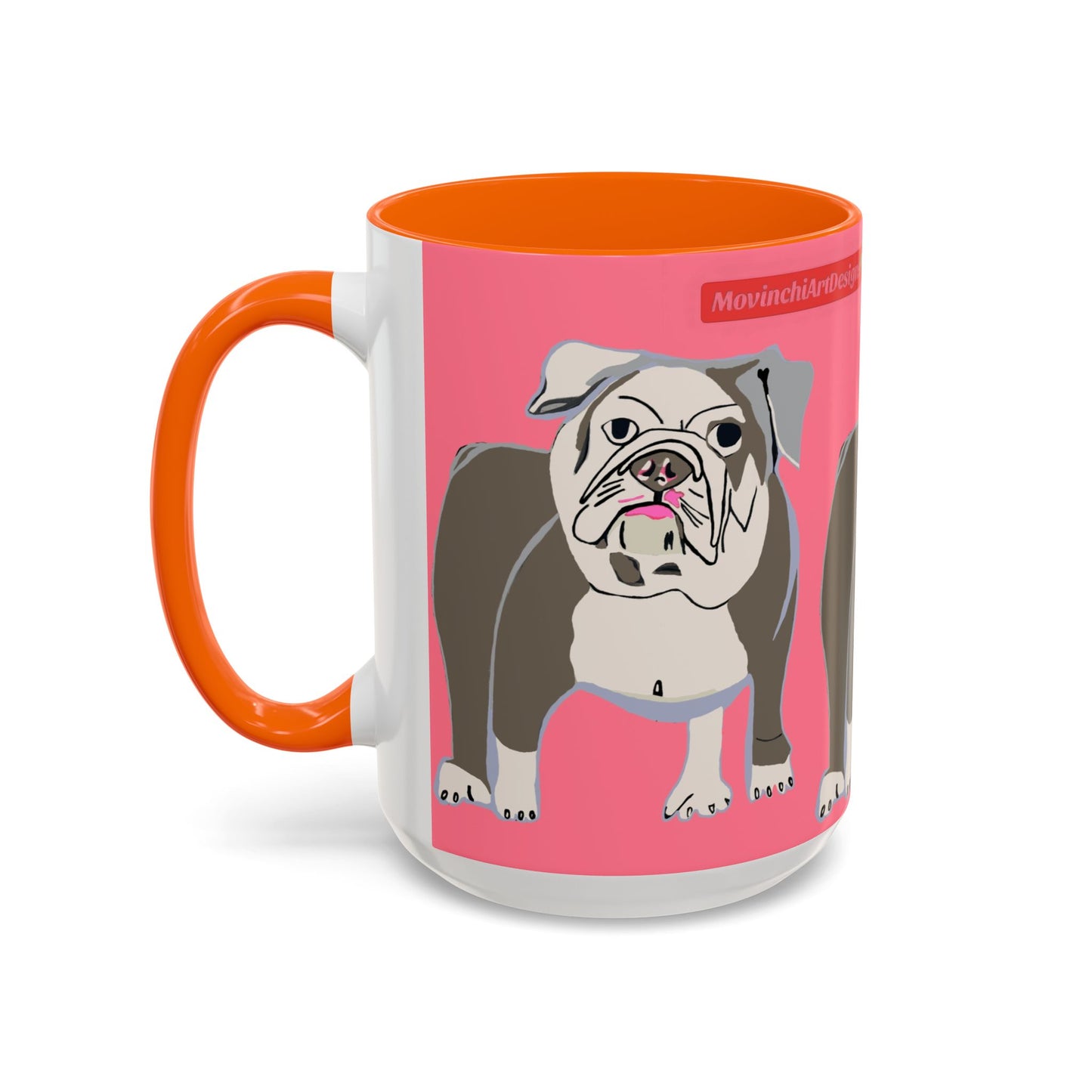 Bulldog Accent Coffee Mug — Cute Pink Dog Lover Mug (11/15oz)