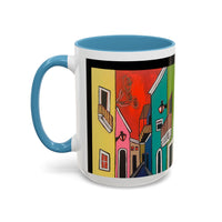 VIEJO SAN JUAN,  Colorful Cityscape Coffee Mug — Vibrant European Street Accent Mug