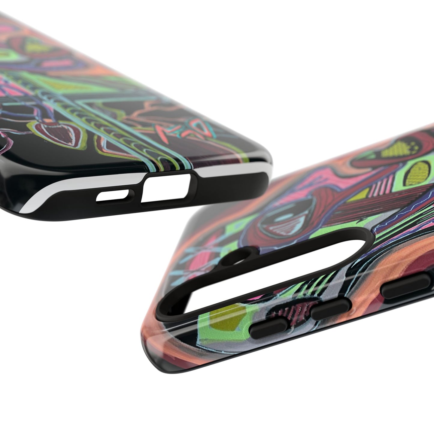 HEART ATTACK Abstract Neon Face Tough Phone Case – Vibrant Art Phone Cover