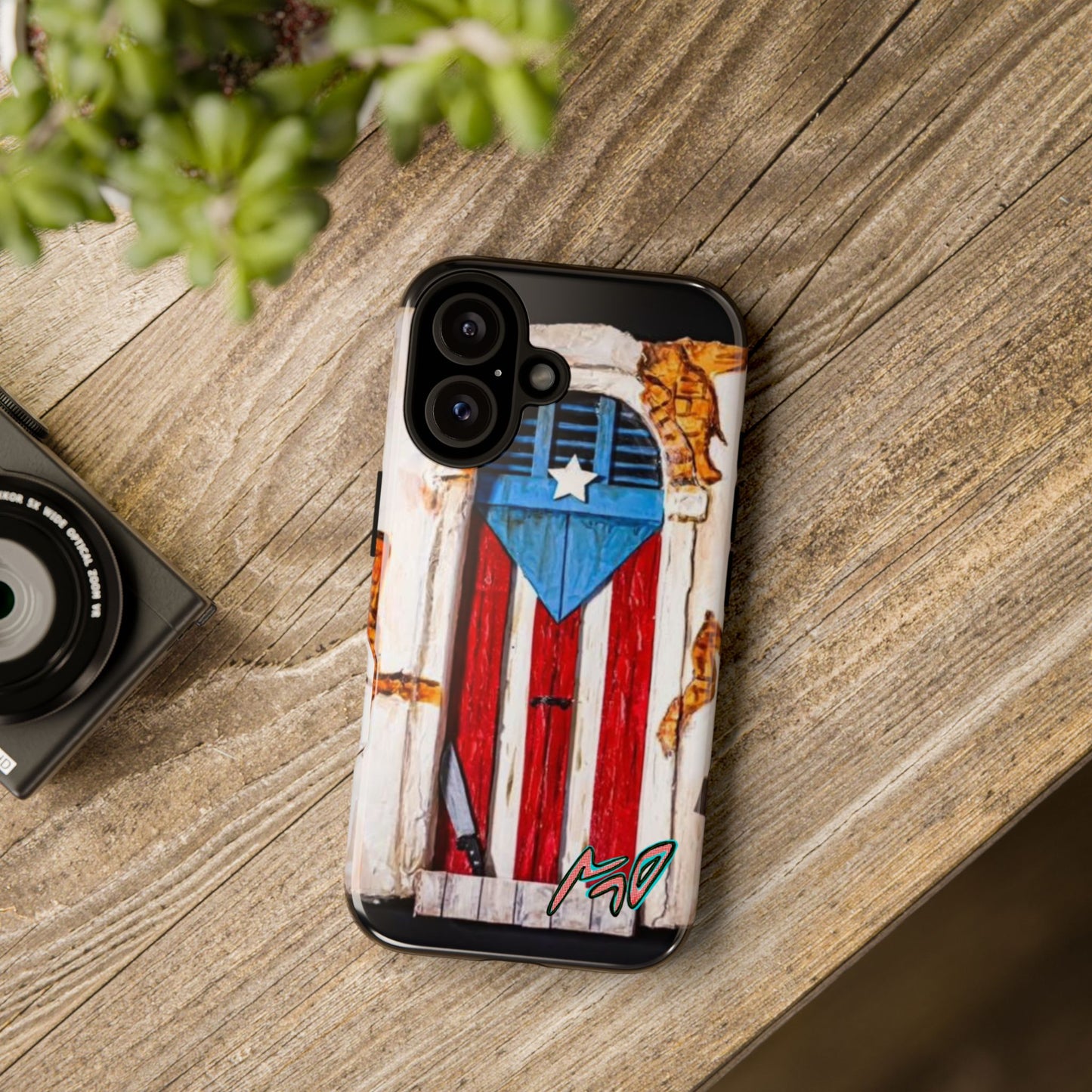 Puerto Rican Flag Phone Case - Rustic Coquí Door Design Tough Case