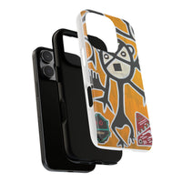 Abstract TAINO  Tribal Art Phone Case – Bold Orange Graphic Protective Cover