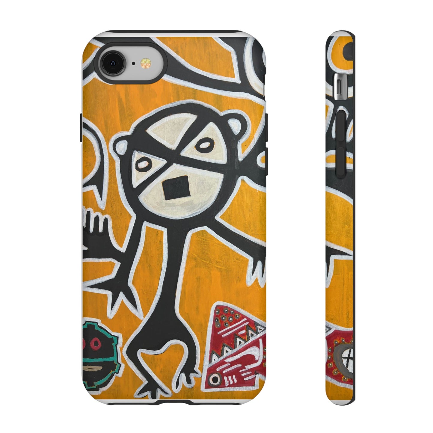 Abstract TAINO  Tribal Art Phone Case – Bold Orange Graphic Protective Cover