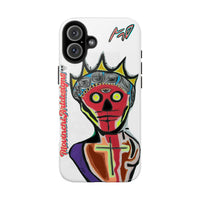 Artistic Crown KING GRAY  Skull Tough Phone Case — Colorful Abstract Guardian Design