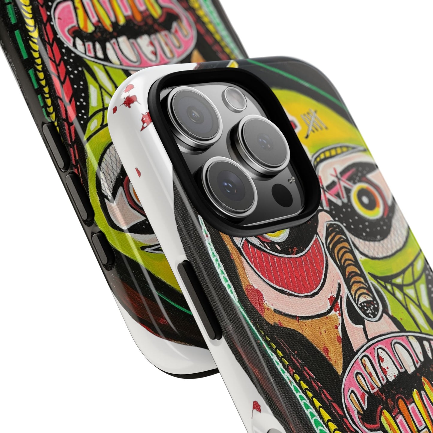 KUNTA.  Abstract Tribal Skull Phone Case — Colorful Street Art Protective Cover