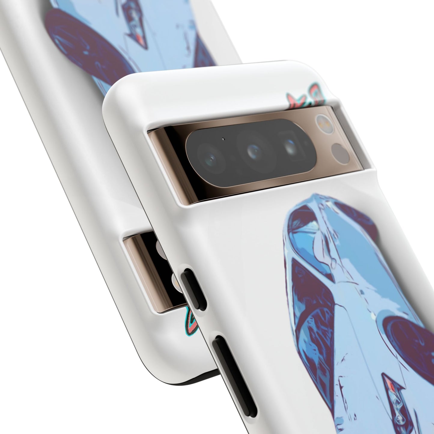 Melvin White Sports Car Phone Case - Retro Pop Art Supercar Protective Tough Case