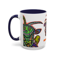 Colorful RYDER.   Abstract Jester Accent Coffee Mug — MovinchiArtDesigns
