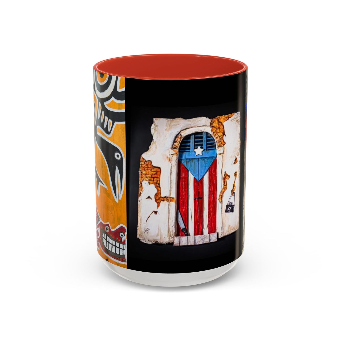 Puerto Rico Flag Coffee Mug — Rustic Street Art Accent Mug (11/15 oz)