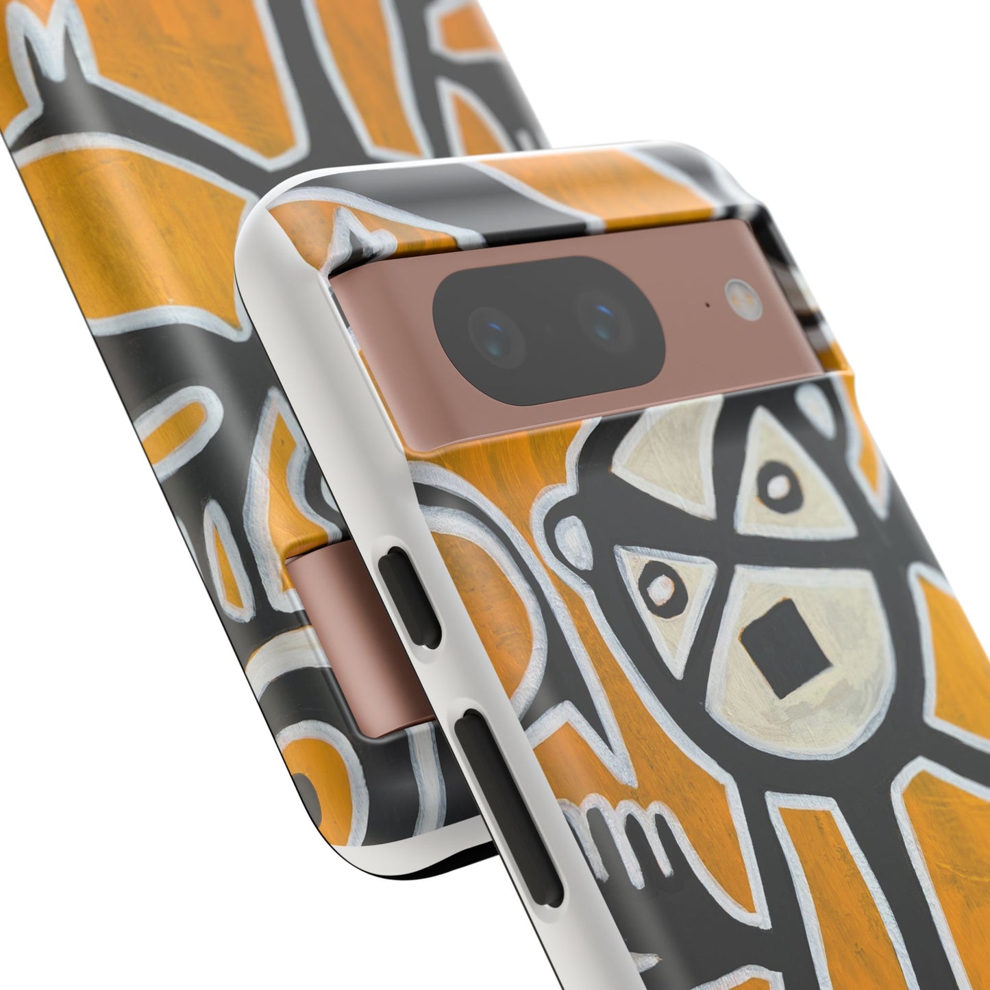 Abstract TAINO  Tribal Art Phone Case – Bold Orange Graphic Protective Cover
