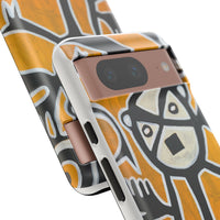 Abstract TAINO  Tribal Art Phone Case – Bold Orange Graphic Protective Cover