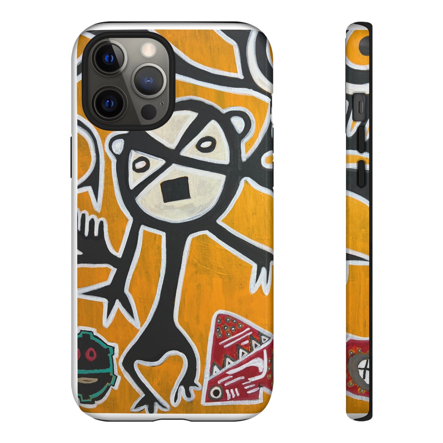 Abstract TAINO  Tribal Art Phone Case – Bold Orange Graphic Protective Cover
