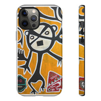 Abstract TAINO  Tribal Art Phone Case – Bold Orange Graphic Protective Cover