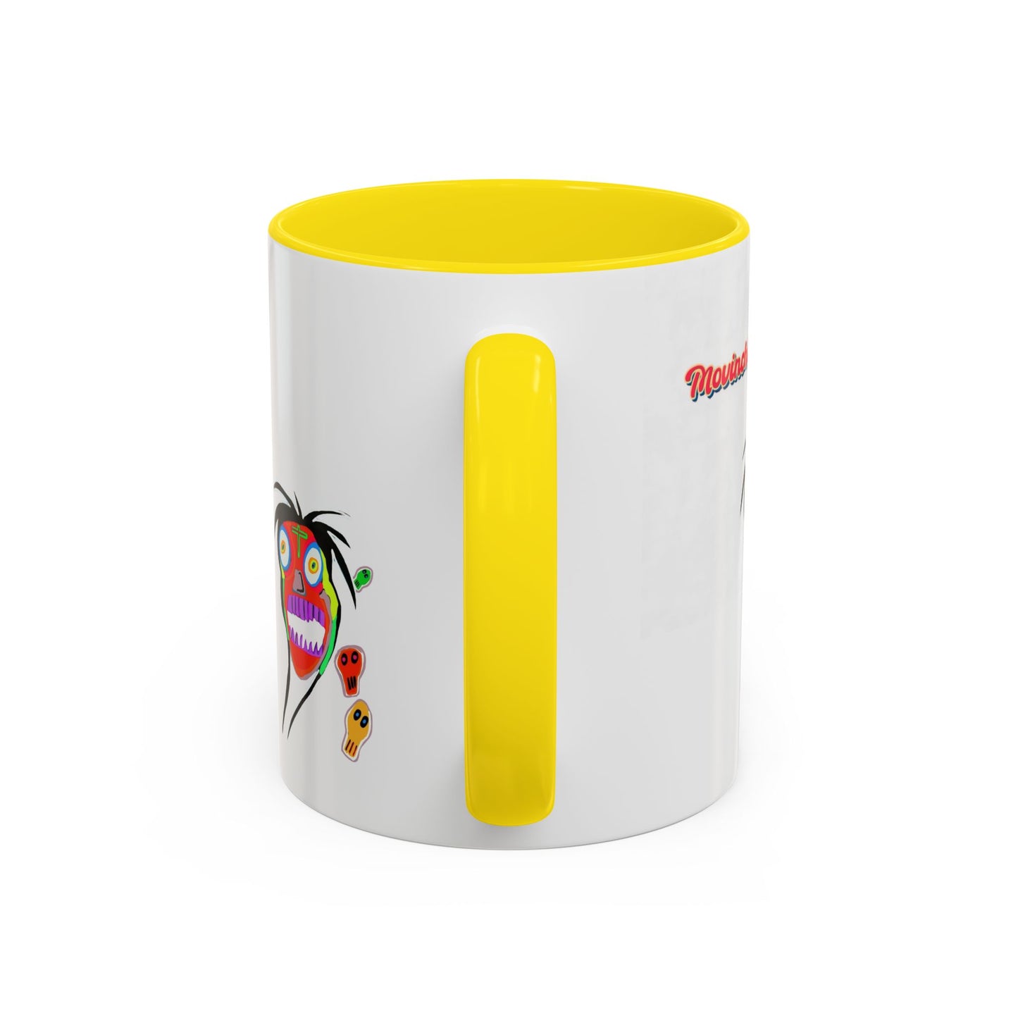Skullface Accent Coffee Mug — Colorful Day of the Dead Pop Art (11/15oz)