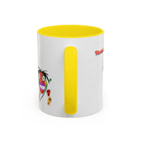 Skullface Accent Coffee Mug — Colorful Day of the Dead Pop Art (11/15oz)