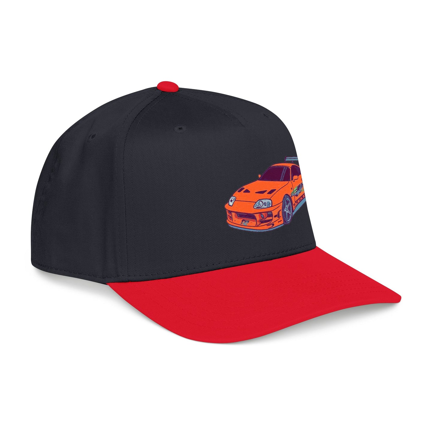 2JZ.  Retro Orange Sports Car Baseball Cap — Vintage JDM Supra Snapback
