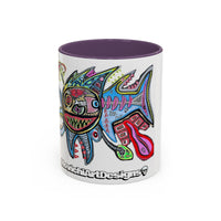 Colorful Shark Attack  Fish Accent Coffee Mug — Bold Nautical Art 11/15oz