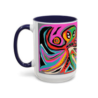 Abstract Neon octopussy Coffee Mug — Colorful Pop Art Accent Mug (11/15oz)