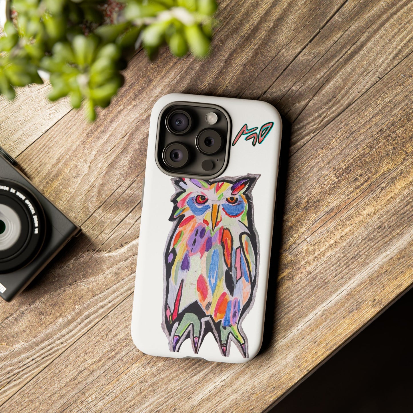 Colorful Owl Phone Case — Artistic Owl Illustration Tough Case