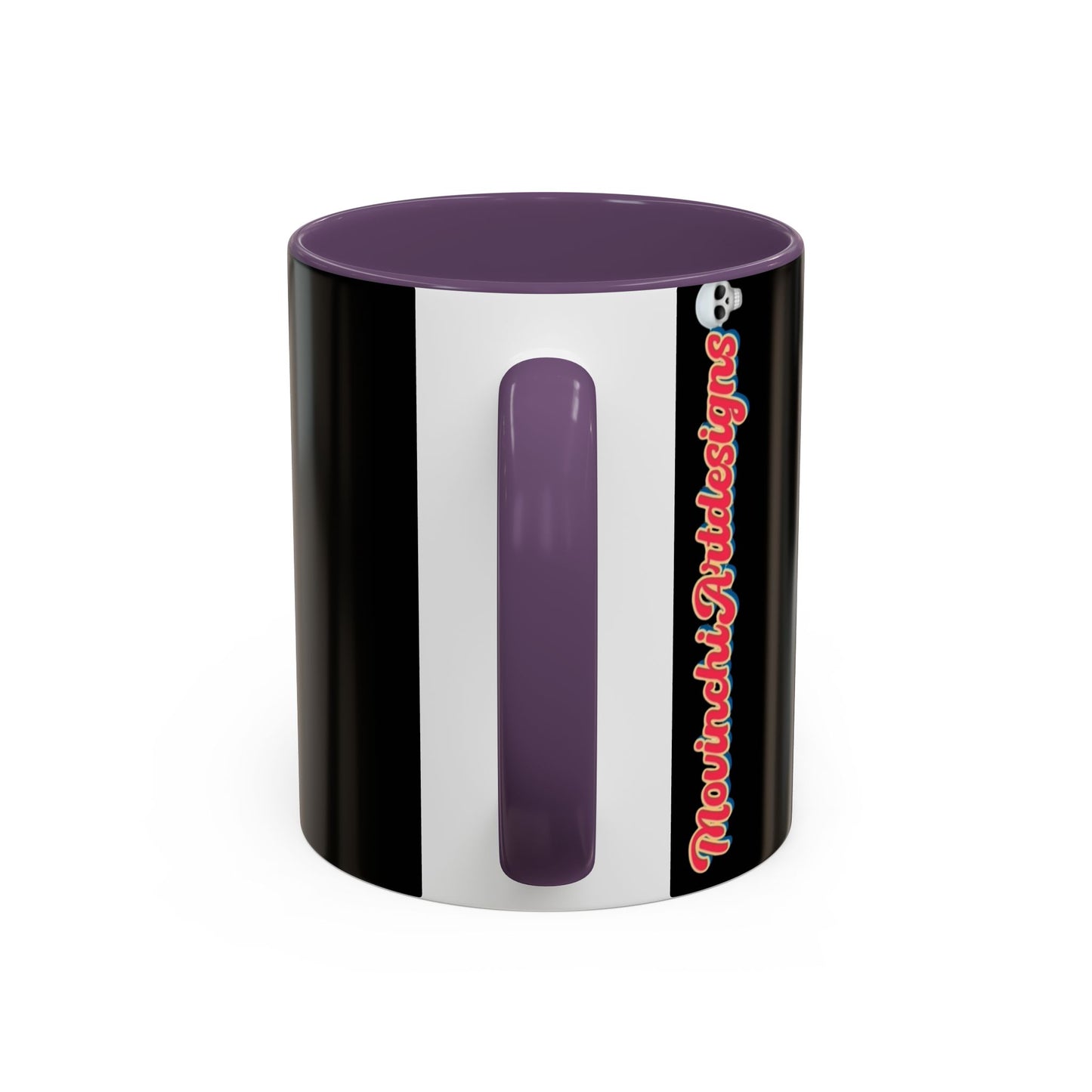 Colorful Neon OVERTHINKING  Skull Coffee Mug — Vibrant Abstract Day of the Dead Accent Mug