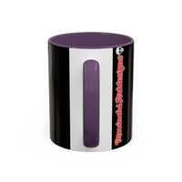 Colorful Neon OVERTHINKING  Skull Coffee Mug — Vibrant Abstract Day of the Dead Accent Mug
