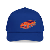 2JZ.  Retro Orange Sports Car Baseball Cap — Vintage JDM Supra Snapback