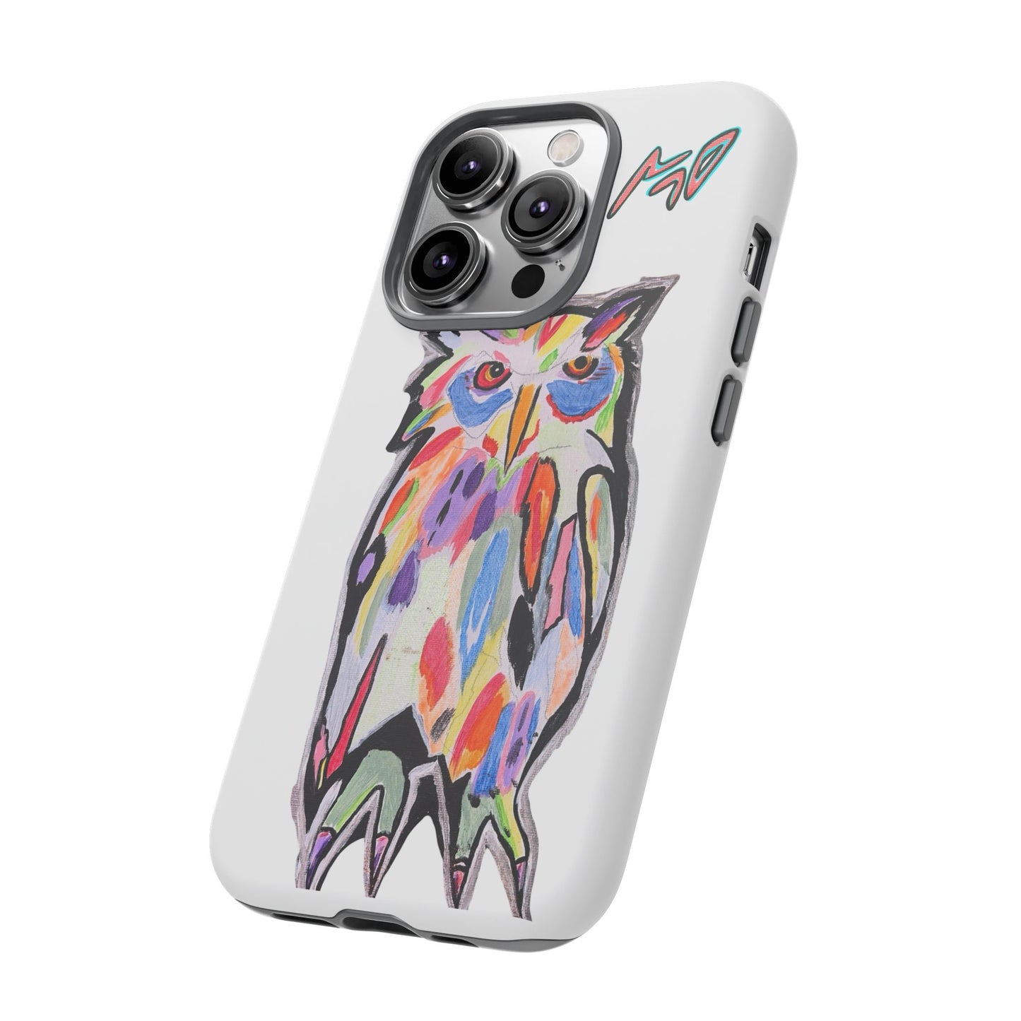Colorful Owl Phone Case — Artistic Owl Illustration Tough Case