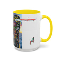 Surreal VINCENT Tribal Warrior Accent Coffee Mug — Colorful Skull Art 11/15oz