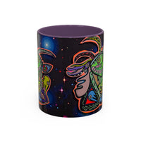 Psychedelic RYDER2.0   Space Goat Accent Coffee Mug — Colorful Cosmic Animal Art (11/15oz)