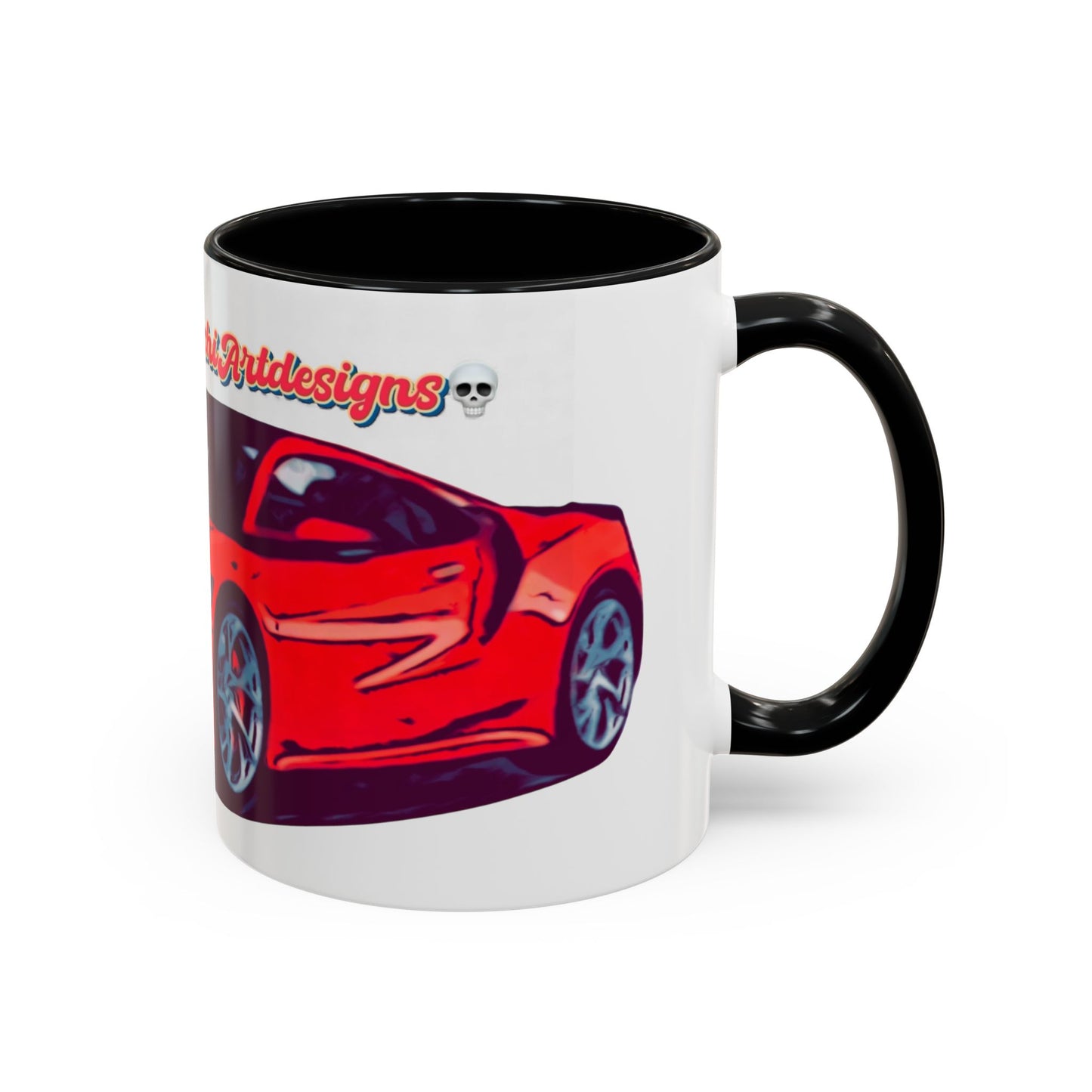 Red NSX Supercar Accent Coffee Mug — MovinchiArtDesigns Sports Car Graphic