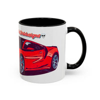 Red NSX Supercar Accent Coffee Mug — MovinchiArtDesigns Sports Car Graphic