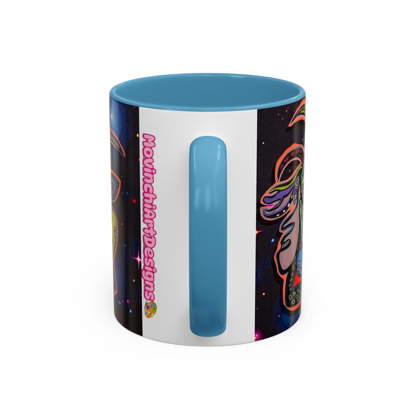 Psychedelic RYDER2.0   Space Goat Accent Coffee Mug — Colorful Cosmic Animal Art (11/15oz)