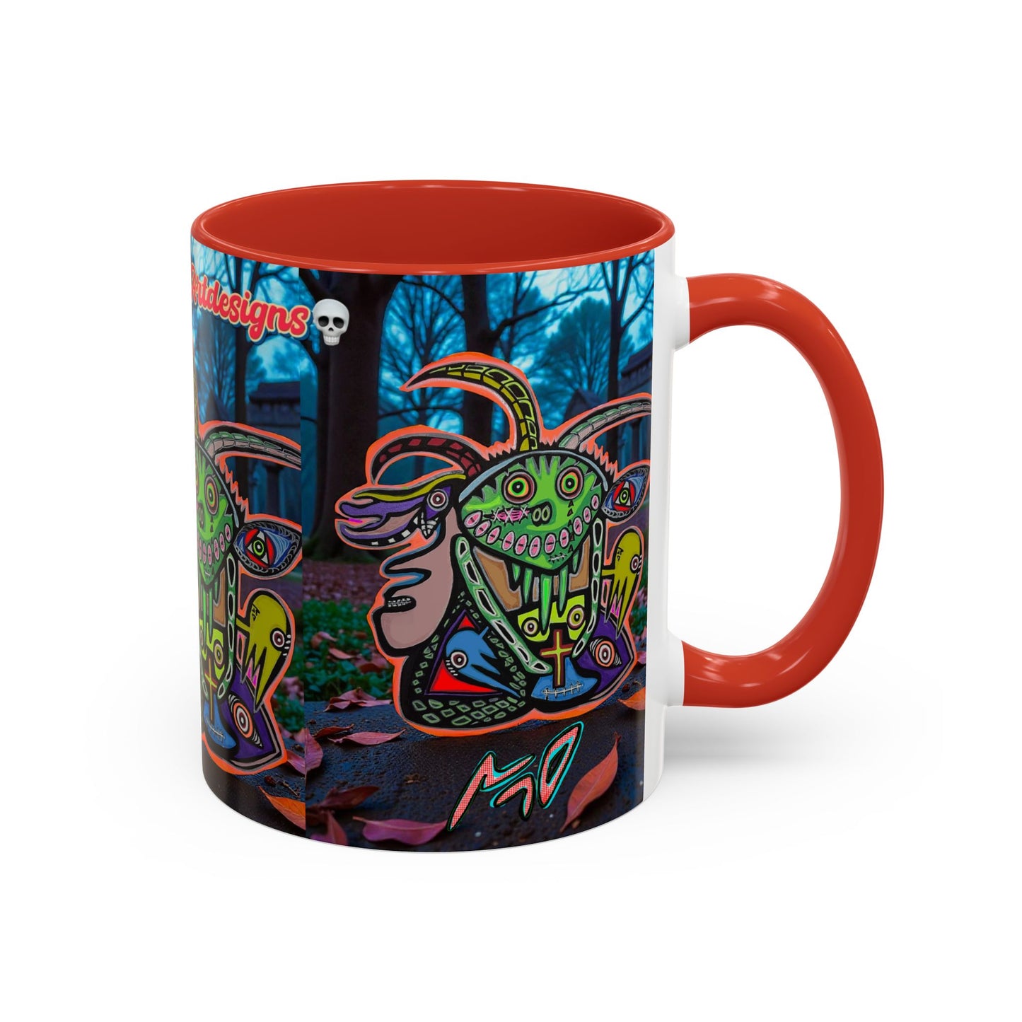 RYDER4.0  Psychedelic Forest Accent Coffee Mug – Colorful Trippy Creature Design (11/15oz)