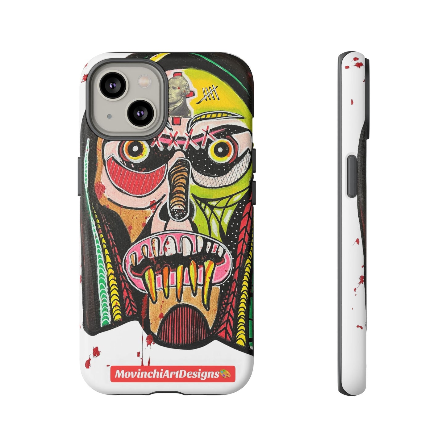 KUNTA.  Abstract Tribal Skull Phone Case — Colorful Street Art Protective Cover